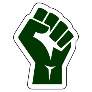 Raised Fist Sticker (Dark Green)